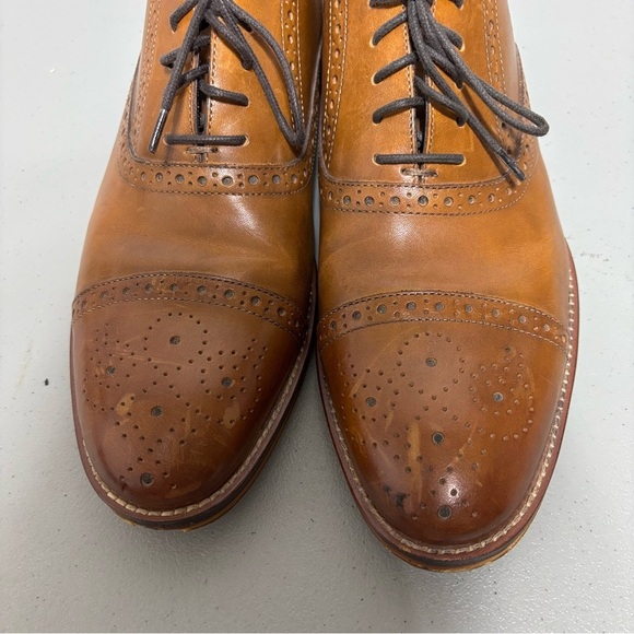 Johnston & Murphy Brown Leather Cap Toe Men's Dress Shoes Oxfords 9.5M - Picture 6 of 13